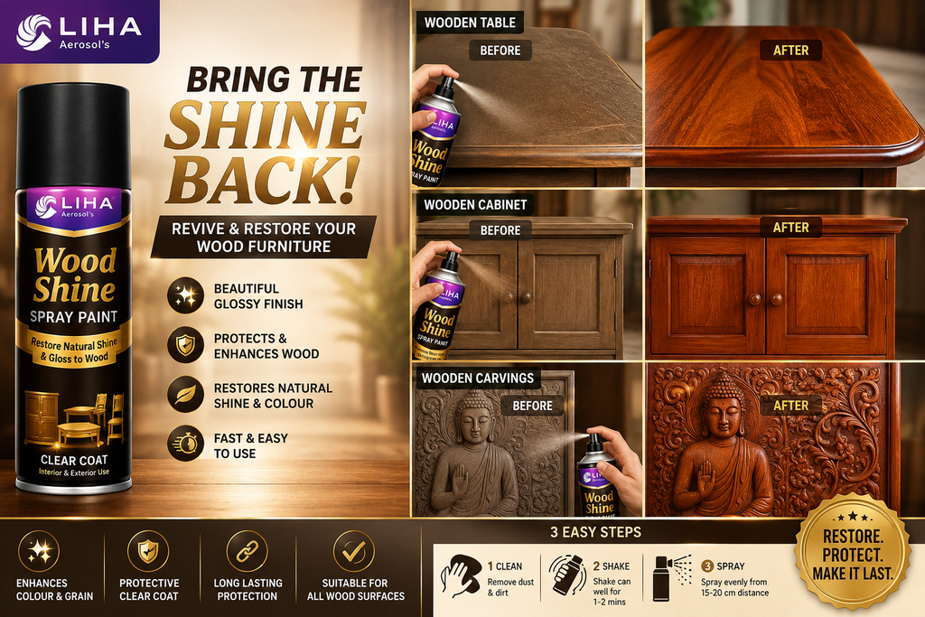 LIHA Wood Shine Spray – Restore Natural Shine & Gloss to Wood