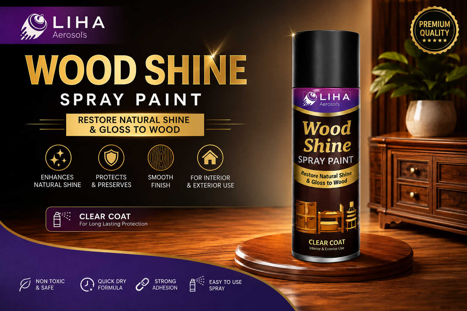 LIHA Wood Shine Spray – Restore Natural Shine & Gloss to Wood