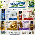 LIHA Complete Home Care Combo – Kitchen Cleaner + Stain ZERO + Golden Touch + Wood Shine | 4 Product Combo Pack